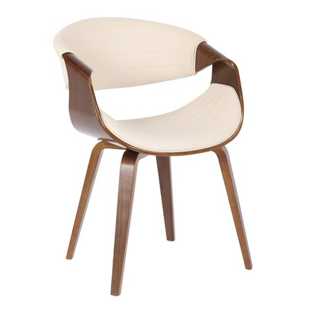 Lumisource Symphony Dining/accent Chair in Walnut Wood and Cream Faux Leather CH-SYMP WLCR